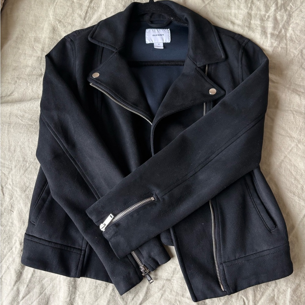 Old Navy Faux Suede Black Women's Jacket - Picture 4 of 4